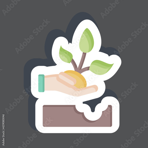 Sticker Replant. related to Environment symbol. simple illustration. conservation. earth. clean