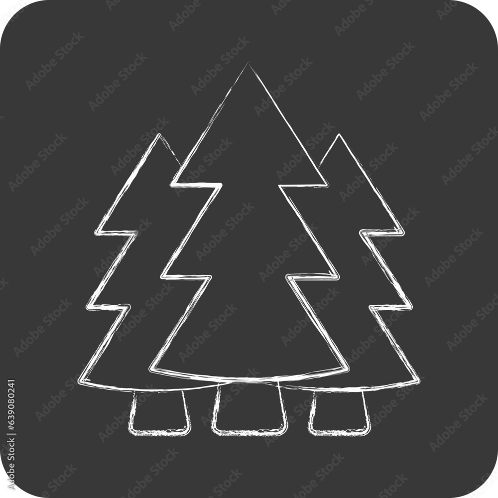 Icon Forest. related to Environment symbol. chalk style. simple illustration. conservation. earth. clean