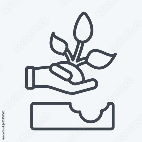 Icon Replant. related to Environment symbol. line style. simple illustration. conservation. earth. clean