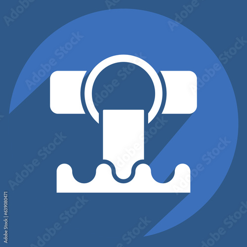 Icon Sewer. related to Environment symbol. long shadow style. simple illustration. conservation. earth. clean