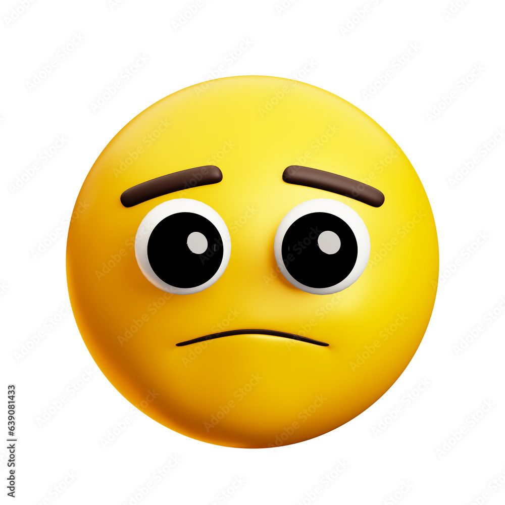 Fototapeta premium Sad. crying face emoji, 3d style emoticon