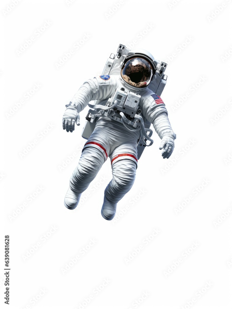 Spacewalk astronaut copy space pattern wallpaper on white