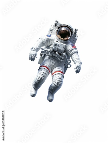 Spacewalk astronaut copy space pattern wallpaper on white