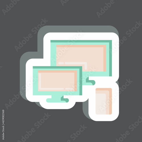 Sticker Responsive. related to Education symbol. simple design editable. simple illustration