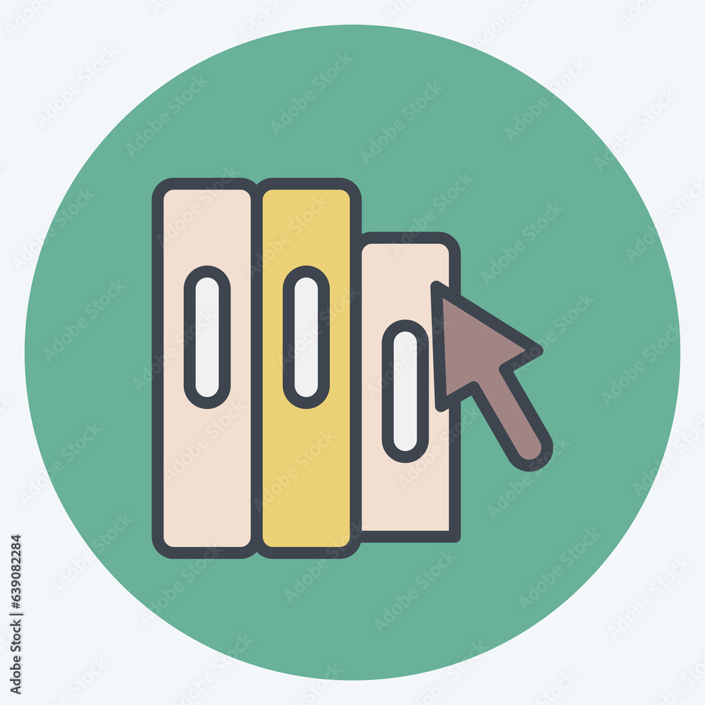 Icon Online Library. related to Education symbol. color mate style. simple design editable. simple illustration Icon Online Library. related to Education symbol. color mate style. simple design editable. simple illustration