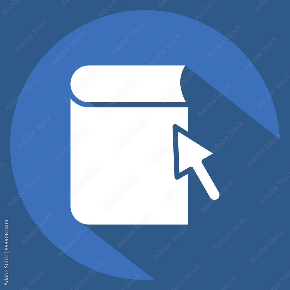 Icon Ebook. related to Education symbol. long shadow style. simple design editable. simple illustration Icon Ebook. related to Education symbol. long shadow style. simple design editable. simple illustration