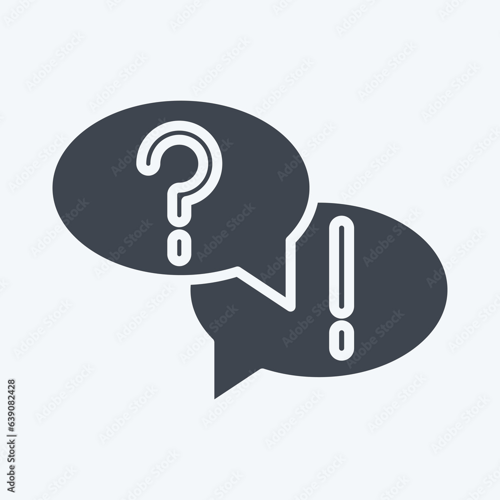 Icon Question and Answer. related to Education symbol. glyph style. simple design editable. simple illustration Icon Question and Answer. related to Education symbol. glyph style. simple design editable. simple illustration