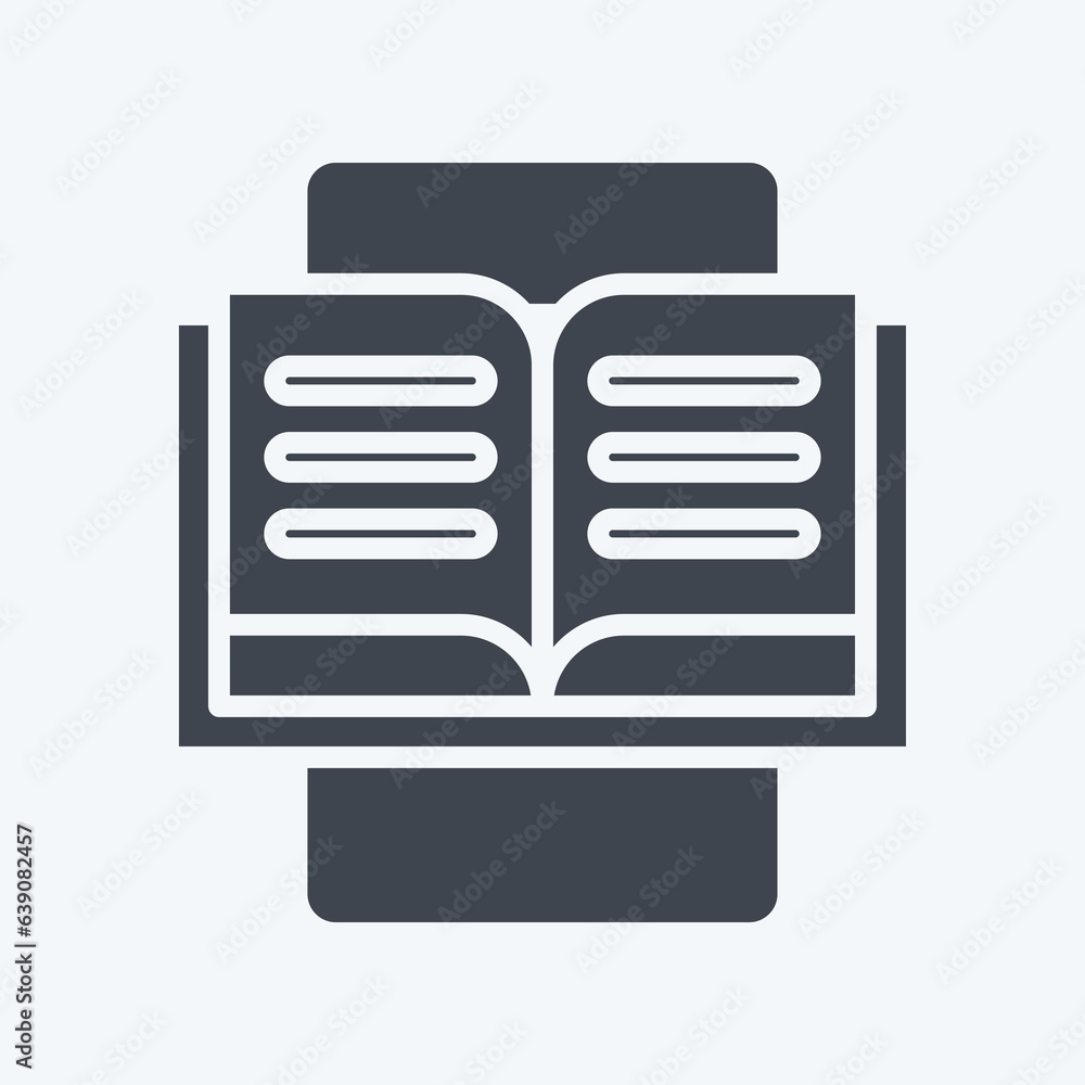 Icon E-Reading. related to Education symbol. glyph style. simple design editable. simple illustration Icon E-Reading. related to Education symbol. glyph style. simple design editable. simple illustration