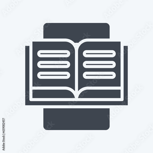 Icon E-Reading. related to Education symbol. glyph style. simple design editable. simple illustration © Nurlaely