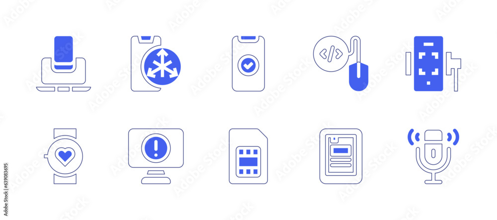 Device icon set. Duotone style line stroke and bold. Vector ...