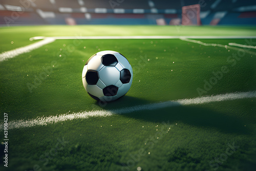 soccer ball on the field. Generative AI