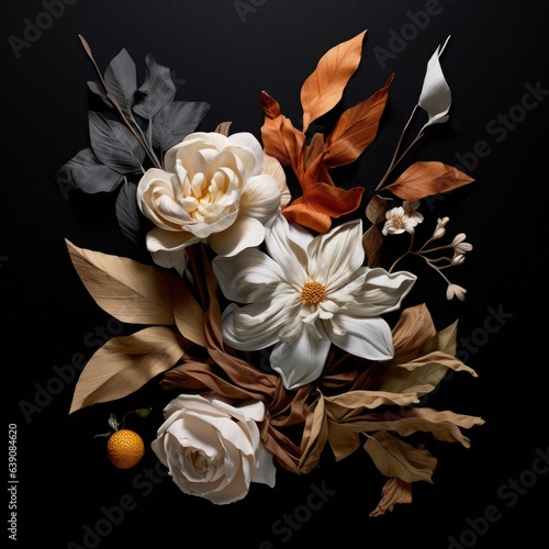 Beautiful floral composition on a black background