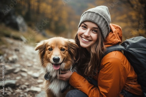 woman and her dog enjoying hiking © Enigma