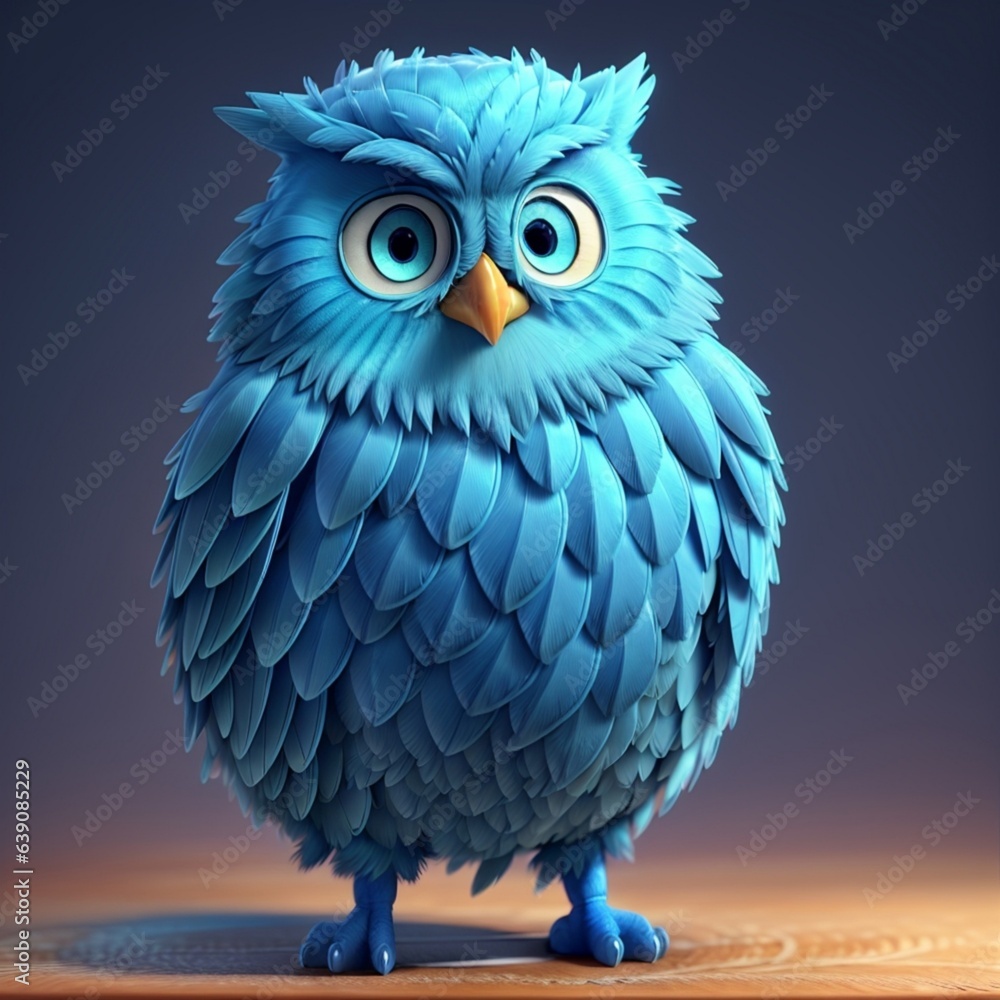 The Enchanting Blue Owl in Moonlit Serenity The Enchanting Blue Owl in Moonlit Serenity