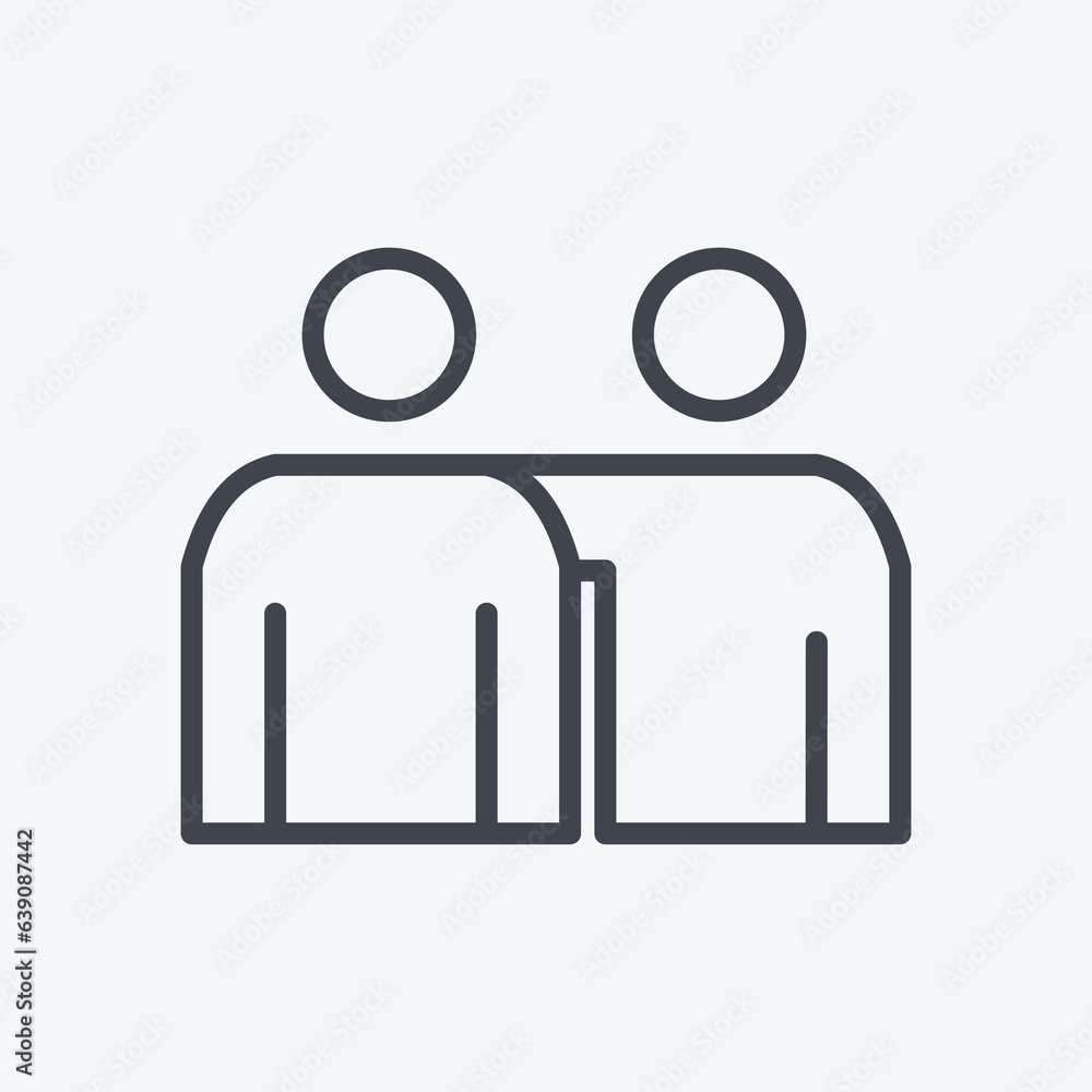 Icon Mentoring. related to Volunteering symbol. line style. Help and support. friendship Icon Mentoring. related to Volunteering symbol. line style. Help and support. friendship