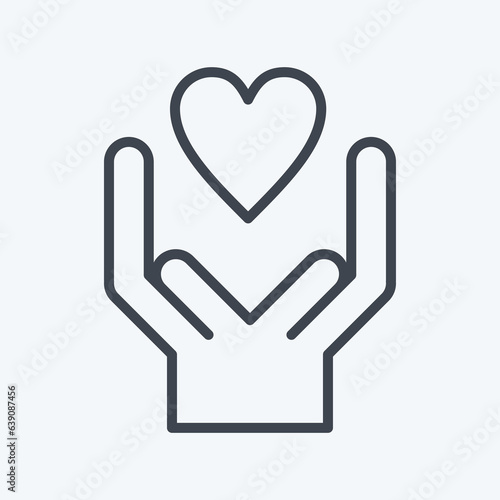 Icon Kind. related to Volunteering symbol. line style. Help and support. friendship