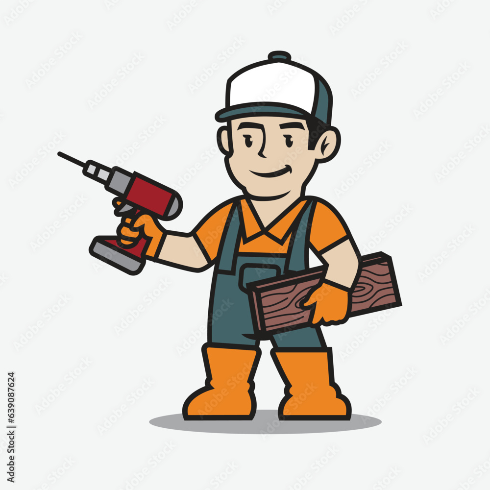 Handyman mascot logo vector Handyman mascot logo vector