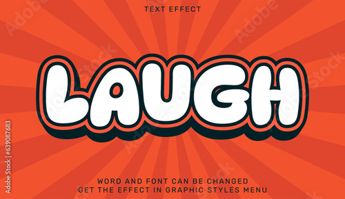 Laugh text effect template in 3d design