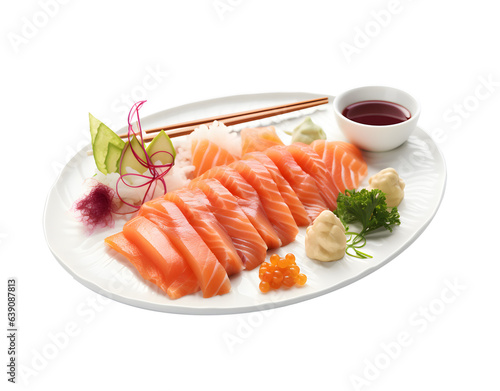 sashimi set, japanese food. AI Generated.