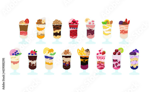 パフェのセットイラスト