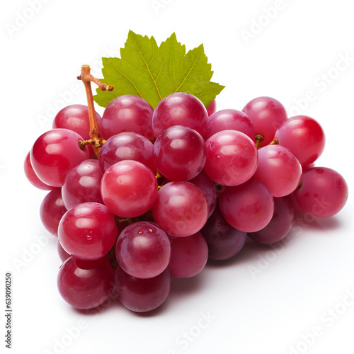 Red grape isolated on white background, Full depth of field