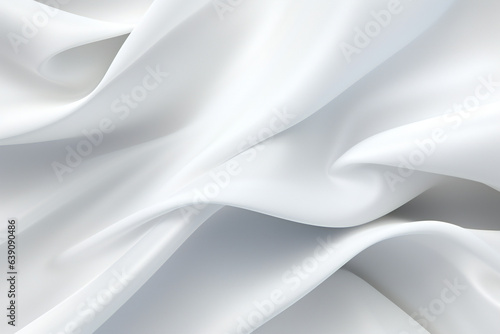 Closeup of rippled white silk fabric lines