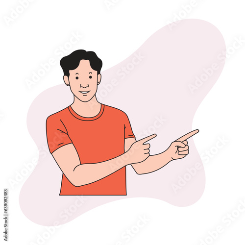 a man with a gesture of both hands and two forefingers pointing at something