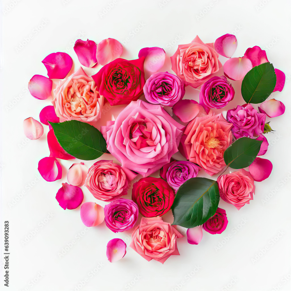 Botanical Infusion, Infusing Emotion into a Heart of Flowers and Leaves, Generative AI Botanical Infusion, Infusing Emotion into a Heart of Flowers and Leaves, Generative AI