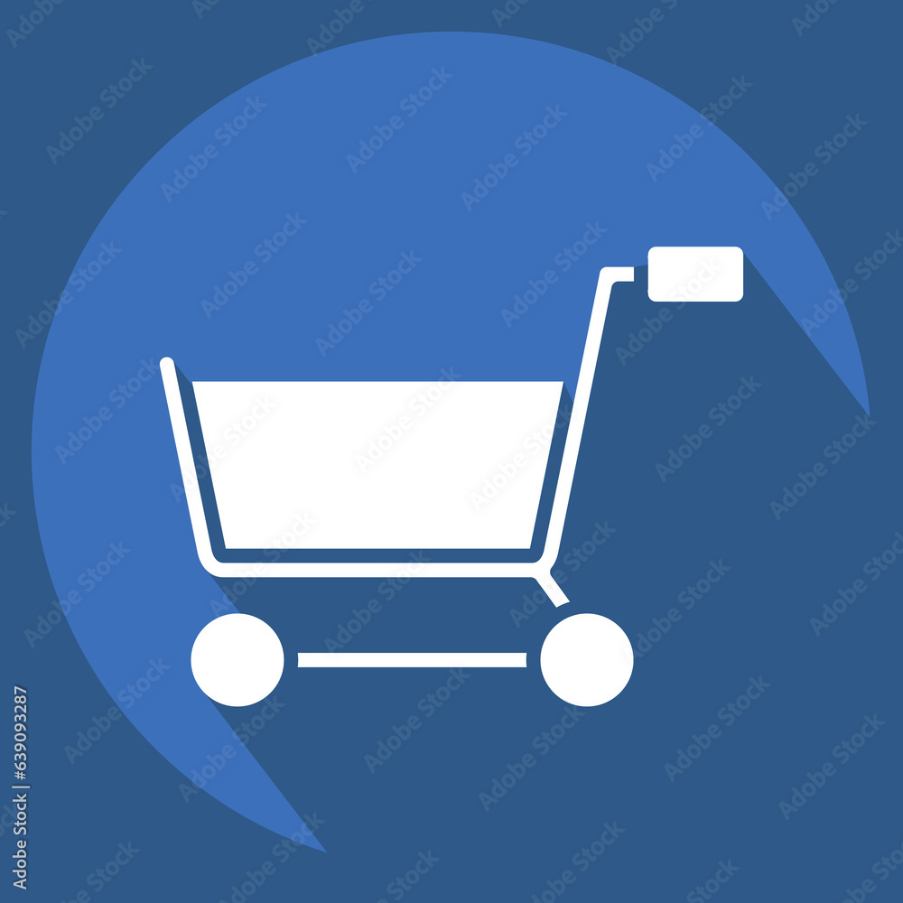 Icon Shopping Cart. related to Online Store symbol. long shadow style. simple illustration. shop Icon Shopping Cart. related to Online Store symbol. long shadow style. simple illustration. shop