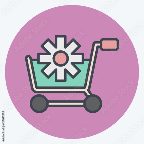 Icon Customer Service. related to Online Store symbol. color mate style. simple illustration. shop