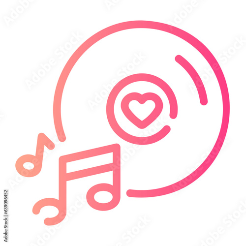 love song Line Gradient Icon