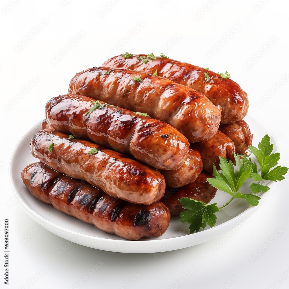 Bratwurst isolated on white background Bratwurst isolated on white background