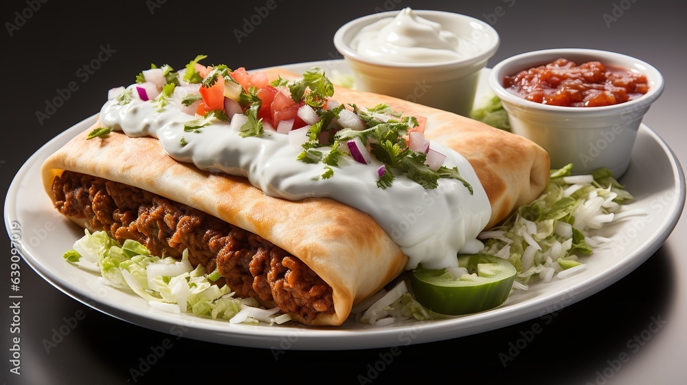 Chimichanga isolated on white background Chimichanga isolated on white background