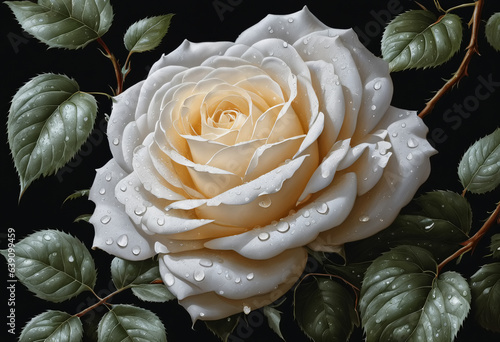 Rose with droplet. Generati...