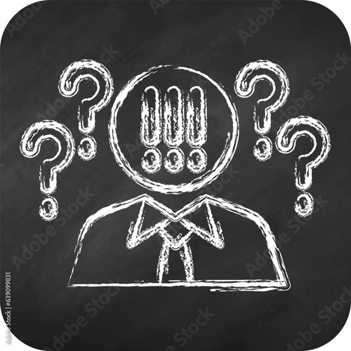 Icon Critical Thinking. related to Psychological symbol. chalk style. simple illustration. emotions, empathy, assistance