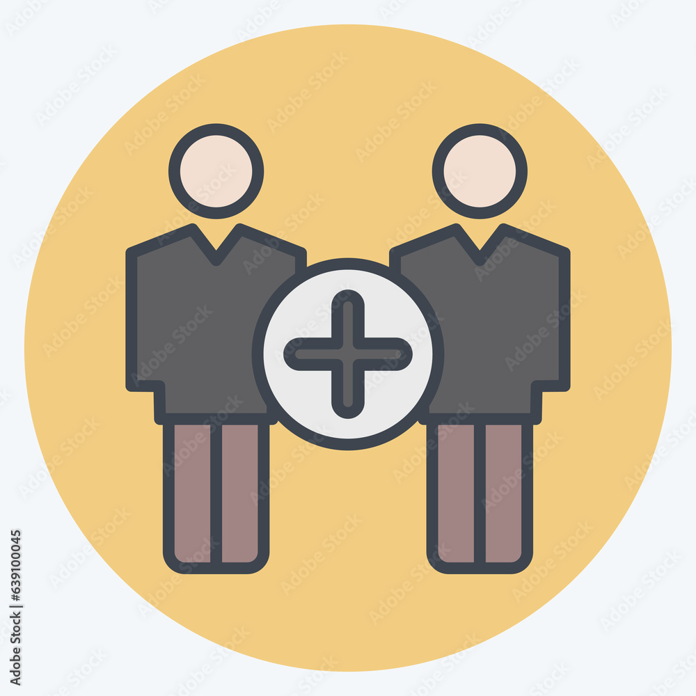 Icon Better Communication. related to Psychological symbol. color mate style. simple illustration. emotions, empathy, assistance