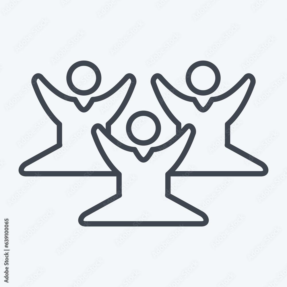 Icon Meditation Training. related to Psychological symbol. line style. simple illustration. emotions, empathy, assistance Icon Meditation Training. related to Psychological symbol. line style. simple illustration. emotions, empathy, assistance