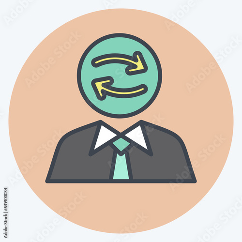 Icon Emotional Intelligence. related to Psychological symbol. color mate style. simple illustration. emotions, empathy, assistance