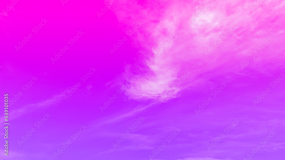 Pink sky and white cloud detail. Sugar cotton pink clouds for design.Summer heaven with colorful clearing sky.