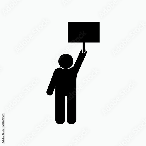 Protest Icon. Demonstration Symbol. Promotion Activity. Presented in Glyph Style.