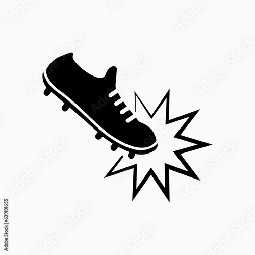 Kicking Shoes Icon. Kick Something Symbol.   