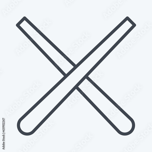 Icon Pool Cue. related to Sports Equipment symbol. line style. simple design editable. simple illustration