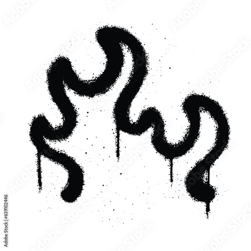 Graffiti spray paint Symbol Fire Isolated Vector