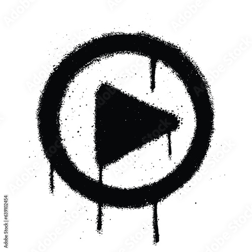 Graffiti spray paint Symbol Play Button Isolated Vector