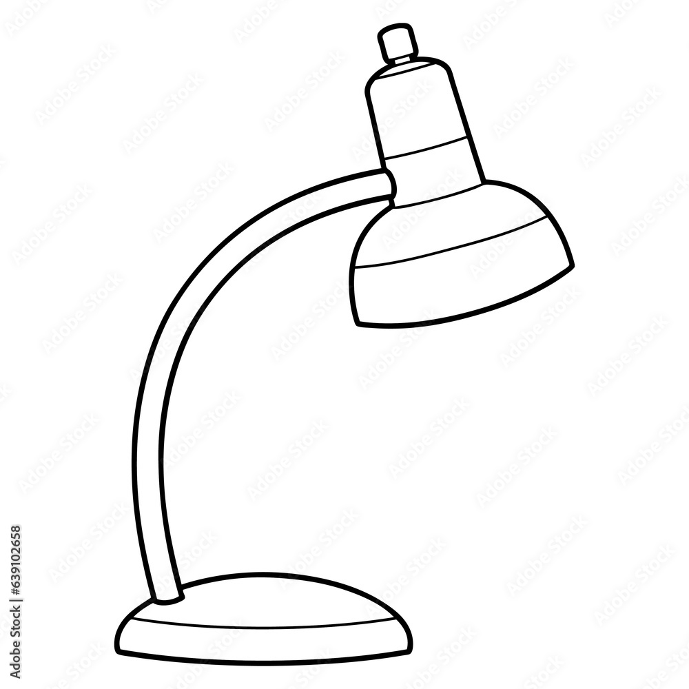 Fototapeta premium table lamp line vector illustration