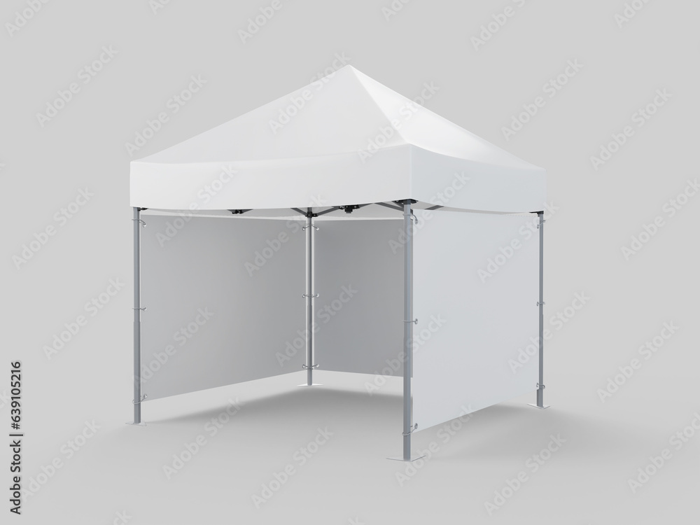 White Blank Tent Canopy Booth 3D Isolated Mockup White Blank Tent Canopy Booth 3D Isolated Mockup