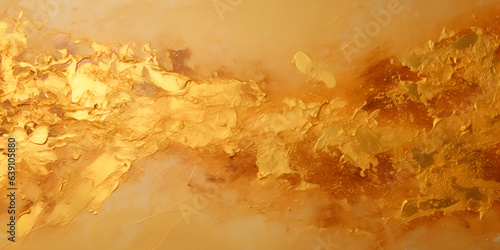Abstract golden painting, the golden explosion, golden paint overload on solid black background, Generative AI © ShaggyImages