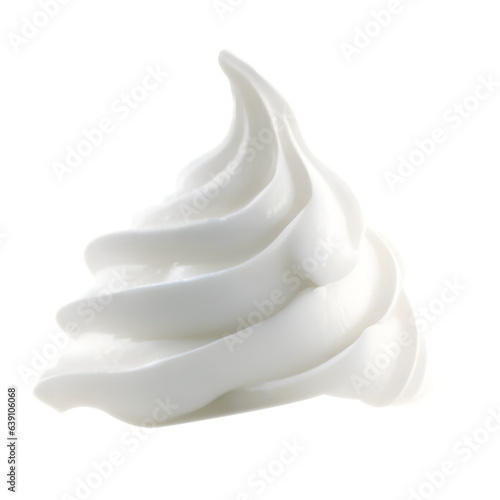 Whipped cream isolated on transparent or white background, png