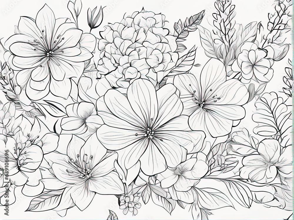 bouquet of flowers in white background with Generative AI. bouquet of flowers in white background with Generative AI.