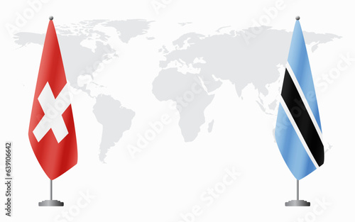 Switzerland and Botswana flags for official meeting
